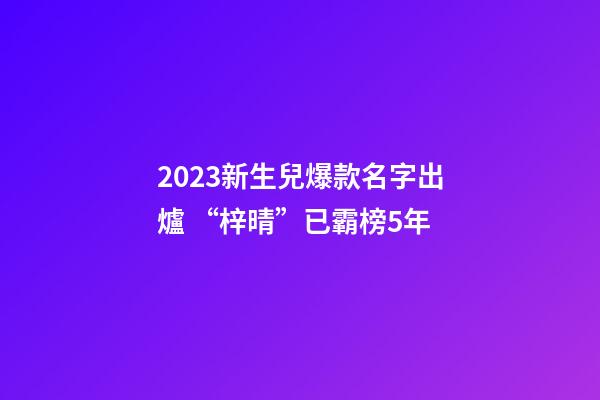 2023新生兒爆款名字出爐 “梓晴”已霸榜5年
